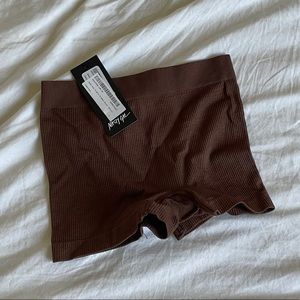 Nasty gal brown ribbed shorts